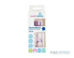 Пляшечка Бебі-нова (Baby-nova) 46010-1 пласт. Декор дівчинка 120 мл