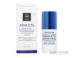 Apivita Aqua Vita (Апівіта Аква Віта) 24 години зволоження Крем для шкіри навколо очей з авраамовим деревом та рускусом 15 мл