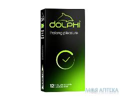 Презервативи DOLPHI Prolong pleasure пролонгуючи з сіліконовим змащувачем 12 шт	