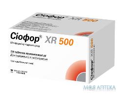 Сіофор XR 500 таблетки прол./д. по 500 мг №120 (15х8)