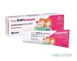 Кин (Kin) Fluor Junior Гель для зубов детский 6-12 лет против кариеса клубника 75 мл