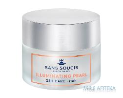 Сан Суси (Sans Soucis) Крем-уход для лица Illuminating Pearl 24h подтягивающий для сияния сухой кожи 50 мл