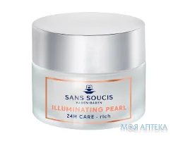 Сан Сусі (Sans Soucis) Крем-догляд для обличчя Illuminating Pearl 24h підтягуючий для сяйва сухої шкіри 50 мл