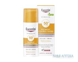 Eucerin ПігментКонтрол Сонцезахисний крем-гель SPF 50+ з тонуючим ефектом, 50 мл