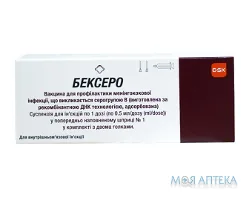 Бексеро Вакцина для профілактики менінгококової інфекції суспензія д/ін. по 0,5 мл (1 доза) №1 у шпр. з 2-ма голк.