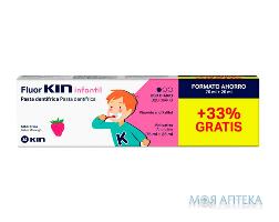 Кін (Kin) Fluor Infantil Зубна паста дитяча проти карієсу полуниця 75 + 25 мл