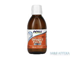 NOW Omega-3 (Омега-3) рыбий жир со вкусом лимон 200 мл