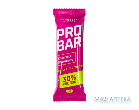 Прогрес Нутрішн (Progress Nutrition) Батончик шоколад та полуниця 45 г