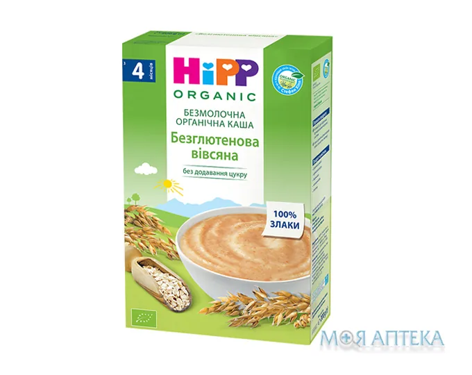 HiPP (Хіпп) Каша Безмолочна Безглютенова вівсяна органічна з 4 місяців, 200 г