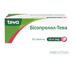 Бісопролол-Тева таблетки по 10 мг №90 (10х9)