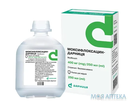 Моксифлоксацин-Дарниця розчин д/інф. 400 мг/250 мл по 250 мл у флак.