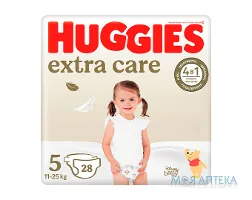 Підгузки Хаггіс (Huggies) Extra Care 5 (11-25 кг) 28 шт.