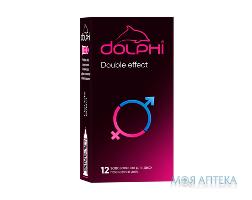 Презерватив DOLPHI Double effect з крап. та ребр. пролонг та зігрів. №12