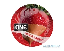 Презервативи One Flavor Waves з ароматом Полуниця у шоколаді №1