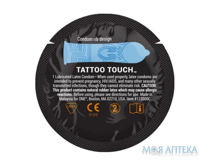 Презервативы One Tattoo Touch Голубой №1