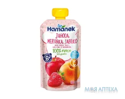 Пюре На Фруктовій Основі Для Дитячого Харчування Hamanek (Хаманек) Яблуко з полуницею та абрикосом 100 г