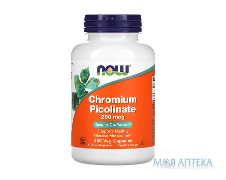 NOW (Нау) Піколінат Хрому капсули по 200 мкг №250