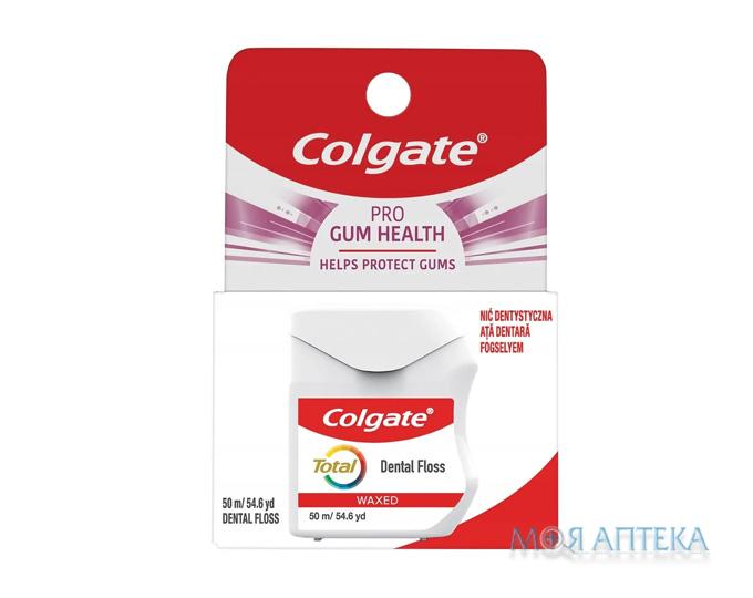 Зубная нитка Колгейт (Colgate) ТотаІ Здоровье десен вощеная 50 м