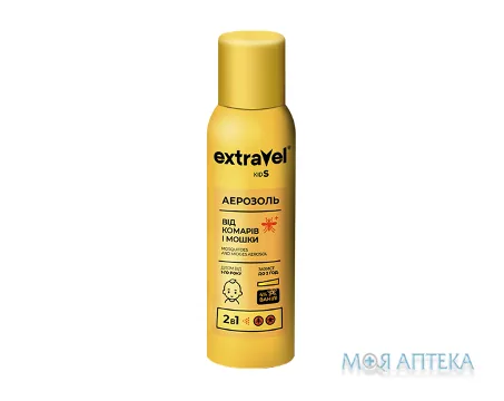 Аерозоль від комарів та мошок ExtraVel (Екстравел) Kids для дітей від 1 року 80 мл
