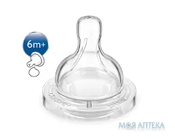Соска Авент (Avent) Classic+ SCF636/27 змінний потік з прорізом з 6 місяців 2 шт