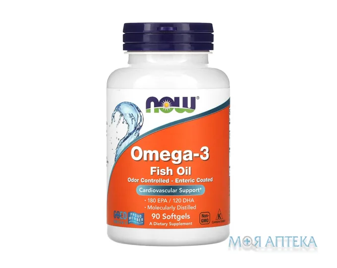 NOW (Нау) Omega-3 (Омега-3) капс. м`які 1000 мг №90