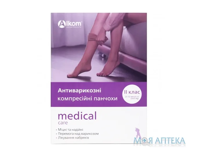 Панчохи компресійні 00202, II клас, відкритий мисок, розмір 4, беж.