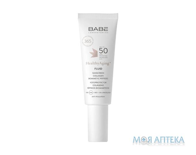 Babe Laboratorios (Бабе Лабораториос) Healthy Aging Флюид для лица солнцезащитный с Anti-Age эффектом с коллагеном и пептидами SPF-50 40 мл