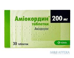 Амиокордин таблетки по 200 мг №30 (10х3)