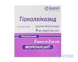Тіоколхікозид р-н д/ін. 4 мг/2 мл амп. 2 мл №5