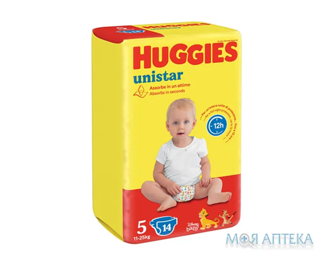 Підгузки Хаггіс (Huggies) Unistar (Юнистар) унисекс р. 5 (11-25 кг) №14