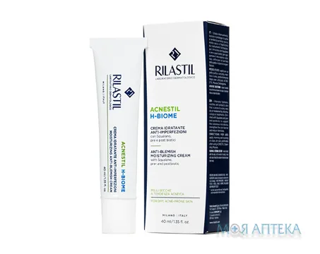 Ріластіл Акнестіл Н-БІОМ (Rilastil Acnestil H-BIOME) Крем для обличчя для шкіри схильної до акне зі скваланом, пре- та постбіотиками 40 мл