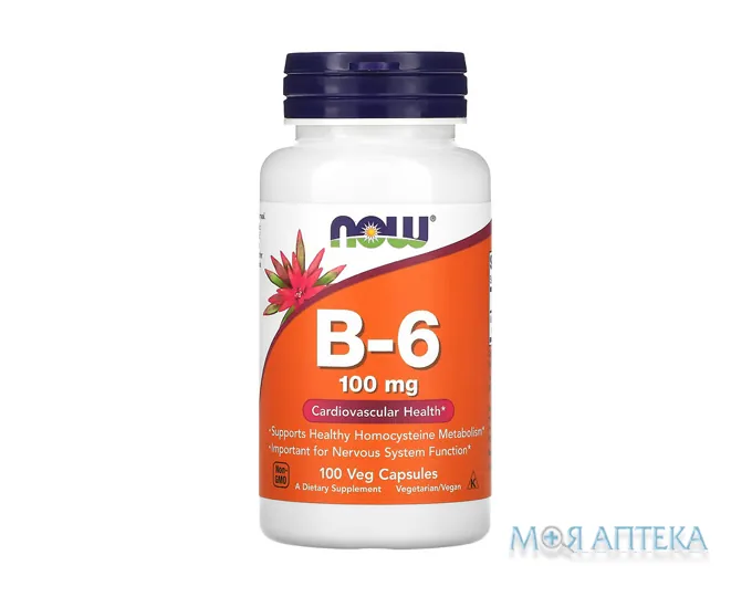 NOW (Нау) Вітамін B-6 капс. 100 мг фл. №100
