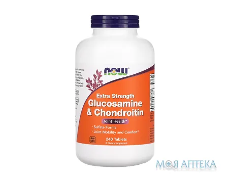 NOW (Нау) Екстра Стренж Глюкозамін і Хондроітин таблетки №240