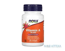 NOW (Нау) Вітамін A 25000 МО капсули №100