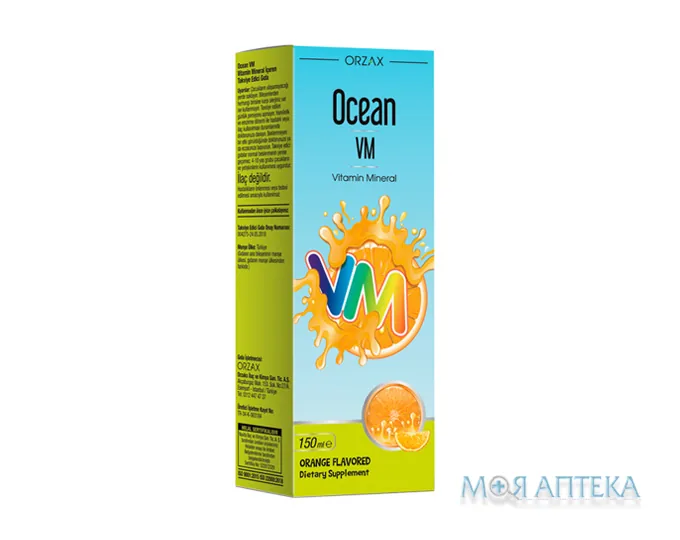 Вітаміни та мінерали для дітей Orzax Ocean VM сироп апельсиновий смак, 150 мл