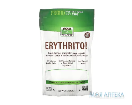 NOW (Нау) Еритритол цукрозамінник порошок 454 г