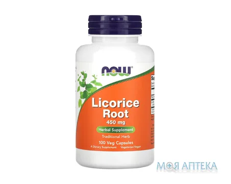 NOW (Нау) Солодки корінь веганські капс. 450 мг №100