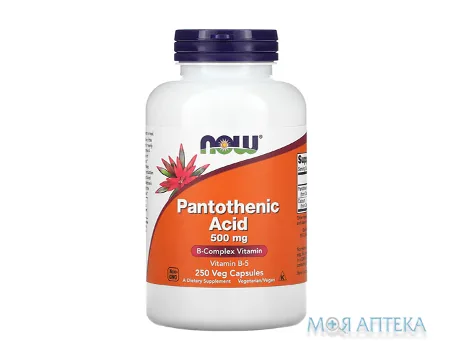 NOW (Нау) Пантотенова кислота капсули 500 мг №250