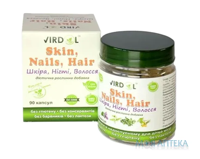 Шкіра, Нігті, Волосся Virdol капс. 550 мг фл. №90