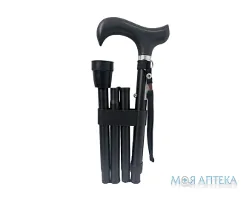 Палиця Інвалідна GB-820 алюмінієва легка 1086, колір чорний