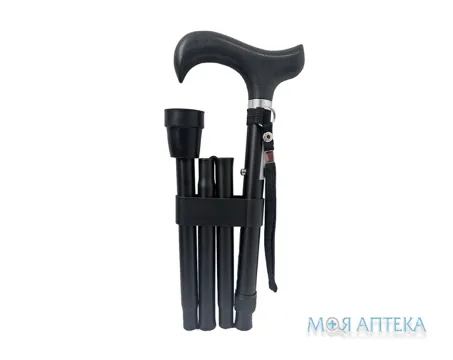 Палиця Інвалідна GB-820 алюмінієва легка 1086, колір чорний