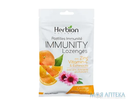 Гербіон (Herbion) Імуно льодяники Ехінацея, Вітамін С, Цинк зі смаком апельсина №25