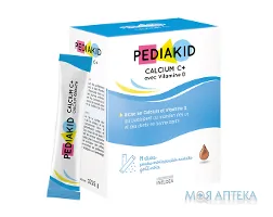Педіакід (Pediakid Calcium C+) Кальцій С + для росту та зміцнення кісток і зубів порошок №14 у стіках