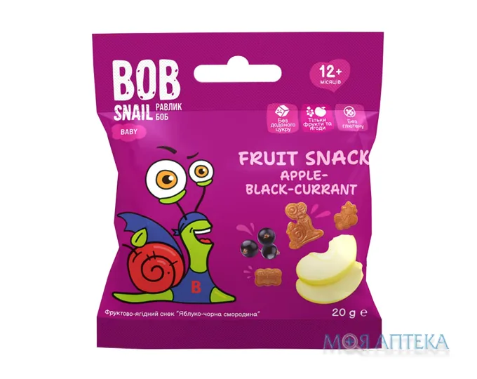 Равлик Боб (Bob Snail) Яблуко-Смородина снек 20 г