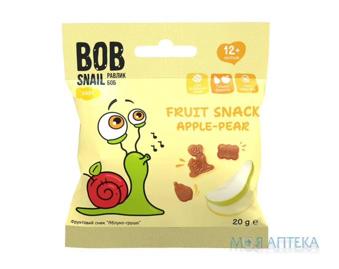 Равлик Боб (Bob Snail) Яблуко-Груша снек 20 г