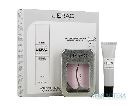 Набір Лієрак Діопті (Lierac Diopti) Крем навколо очей 15 мл + Багаторазові патчі