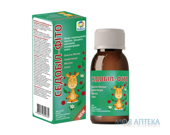 Седобіл-Фіто сироп з цукром та підсолоджувачем по 200 мл у флак.