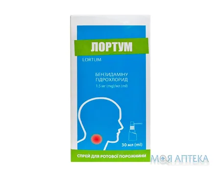 Лортум спрей д/рот. порож. 1,5 мг/мл 30 мл фл. №1