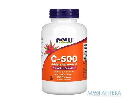 NOW (Нау) Вітамін C-500 Кальцію Аскорбат-С капс. фл. №250