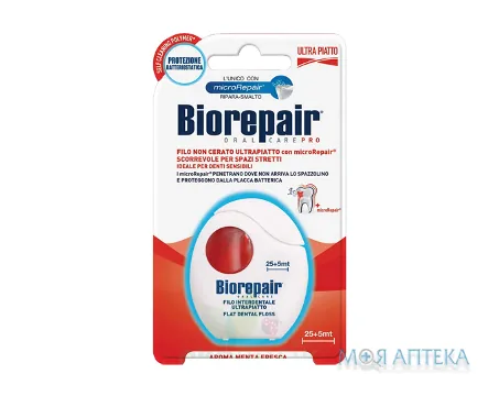 Зубна нитка-флос Biorepair (Біорепейр) Позбавлення від чутливості з гідроксиапатитом і цинком 30 м